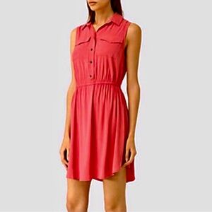 All Saints Vibrant Pink Sleeveless Midi Dress